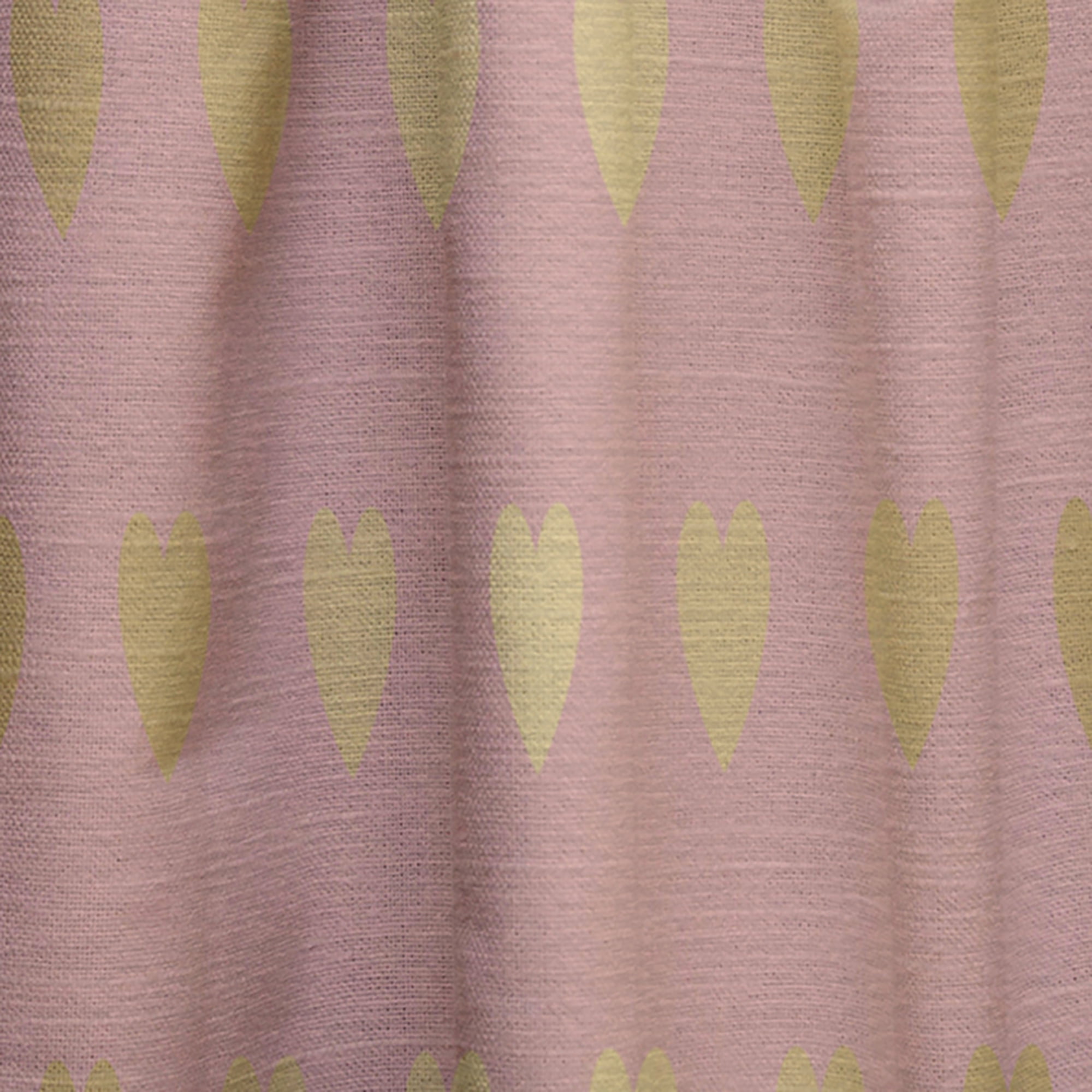 Designart 'Gold Hearts On Pink Retro Pattern' Mid-Century Modern Curtain Panel