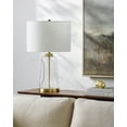 thumbnail image 5 of Livabliss Fidel Rustic Accent Table Lamp, 24-inch, Gold/Clear with White Shade, 5 of 5