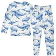 thumbnail image 2 of joogoo Cartoon Whales 2 Piece Long Sleeve Tee and Pants Cotton Pajama Set 5Y, 2 of 7