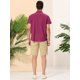 thumbnail image 5 of Lars Amadeus Camisas de lino para hombre, manga corta, cuello de punto, color sólido, camisa de verano con bolsillo borgo?a L Unique Bargains Camisas, 5 of 6