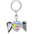 thumbnail image 1 of Soy de el Líbano Llavero de alas de ángel en forma de corazón, 1 of 3