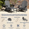 thumbnail image 6 of Folding Adirondack Chair with Ottoman, Adjustable Backrest Plastic HDPE Adirondack Chairs w/4 in 1 Cup Holder Tray, Gray, 6 of 10