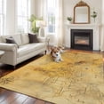 thumbnail image 3 of Vintage Map Large Area Rugs for Bedroom Living Room, Non Slip Carpet Bedside Rug, Middle Century Farmhouse Natural Landscape Rectangular Floor Cover Kitchen Accent Rug 5'x8' for Dining Room/Office, 3 of 9