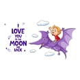 thumbnail image 1 of Cute Dinosuar Love Quote Lettering Wall ArtWall Decal Decoration I love you to the Moon & back Joyful Cartoon Cartoon Animals Decorating Ideas for Child's Bedroom Size: 20 In(W) x 10 In(H), 1 of 5