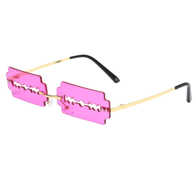 Gafas De Sol Rectangulares Con Forma De Hoja De Afeitar Para Compras, Fiesta, Dorado, Morado Sunnimix Gafas de sol divertidas