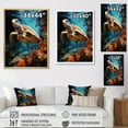 thumbnail image 4 of Designart "Mystical Marine Turtle Journey" Animals Turtle Floater Framed Canvas Art Print, 4 of 5