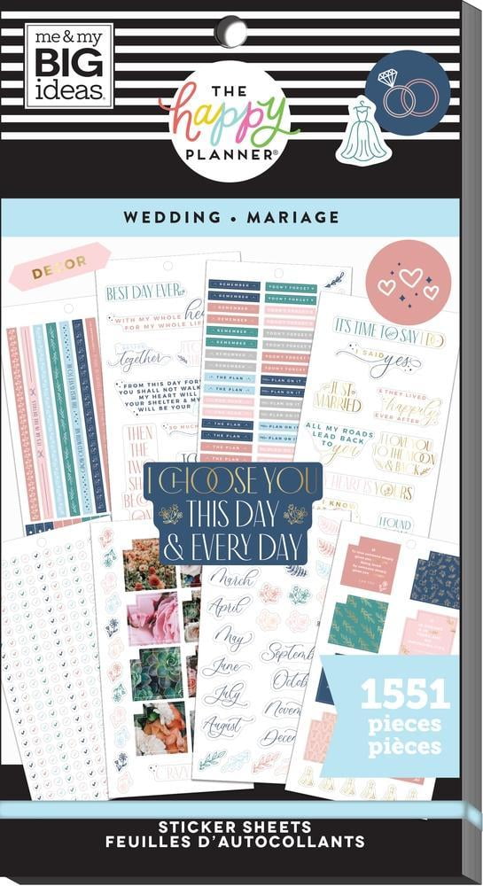 Me & My Big Ideas The Happy Planner Wedding Marriage Sticker Book 1551 Pcs for sale online 