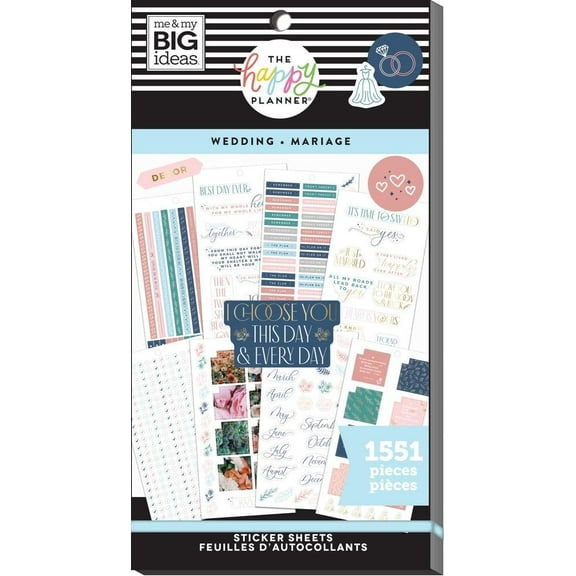 The Happy Planner Me and My Big Ideas Value Pack Sticker Sheets - Wedding 1551 pieces PPSV-185-3048