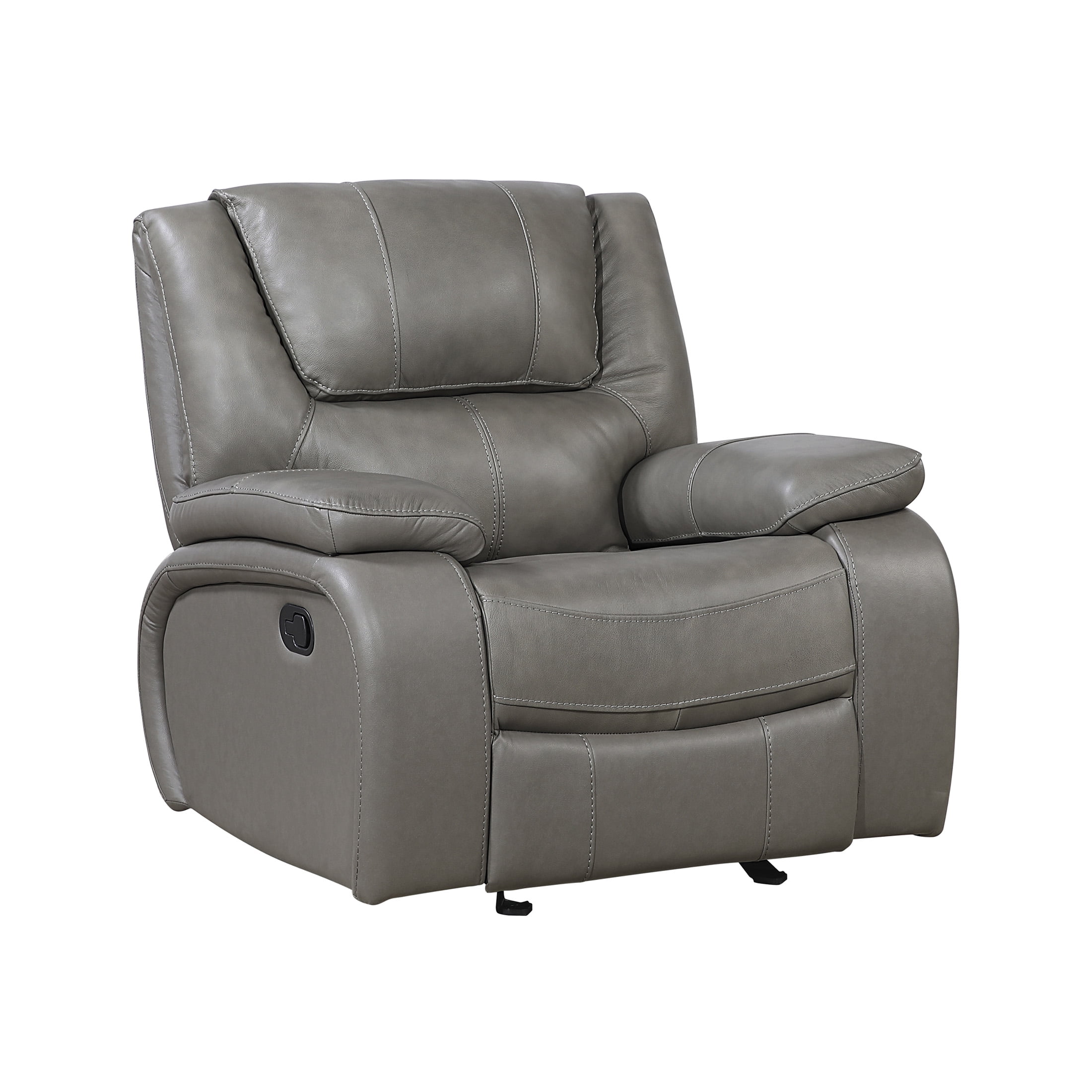 OakvillePark Arlisse Leather Match Glider Manual Reclining Chair, Gray