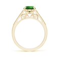 thumbnail image 2 of ANGARA Lab Grown 1.5 Ct Aeon Emerald Engagement Ring with Milgrain for Women in 14K Yellow Gold (Size-9x7mm) | May Birthstone, Anniversary, Jewelry Gift for Women | Lab-Grown Emerald Ring, 2 of 7