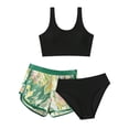 thumbnail image 2 of HOWPAY Swimsuits for Girls Sleeveless Tankini High Waist Bikini Bottoms Swim Suit with Cover up Skirt Floral Print Summer 2 Piece Swimwear Green1, 2 of 5