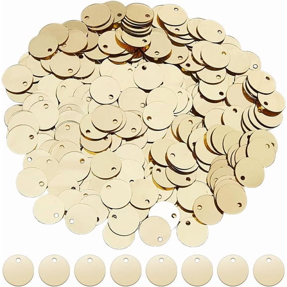 2880Pcs Flat Round Sequins for Crafts 10.5mm PVC Round Paillettes Gold Large Sequin Paillettes Craft Loose Sequins for DIY Sewing Embroidery Earrings Crafts