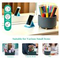 thumbnail image 4 of SAYEEC Green 360°Rotatable 5-Compartment Desktop Pen Holder Organizer with Phone Stand for Office Home, 4 of 8