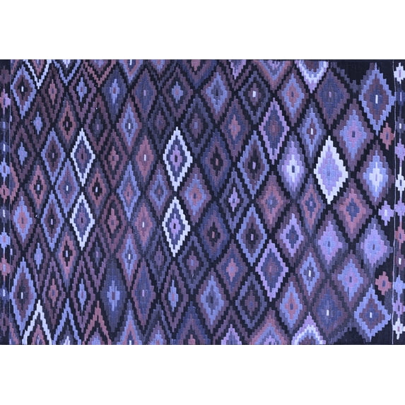 Ahgly Company Machine Washable Indoor Rectangle Persian Blue Traditional Area Rugs, 5' x 8'