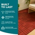thumbnail image 4 of Bliss Outdoors Hardwood 12-Slat Interlocking Acacia Wooden Deck Tiles, Red, Set of 10, 4 of 10