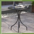 thumbnail image 4 of Outsunny Table d'Appoint d'Extérieur Ronde pour Patio avec Cadre en Acier Noir, 4 of 10
