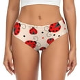 thumbnail image 1 of Kdxio Culottes Taille Haute Imprimé Coccinelle Rouge pour Femmes, sous-Vêtements en Coton Anti-Humidité - Petit, 1 of 6