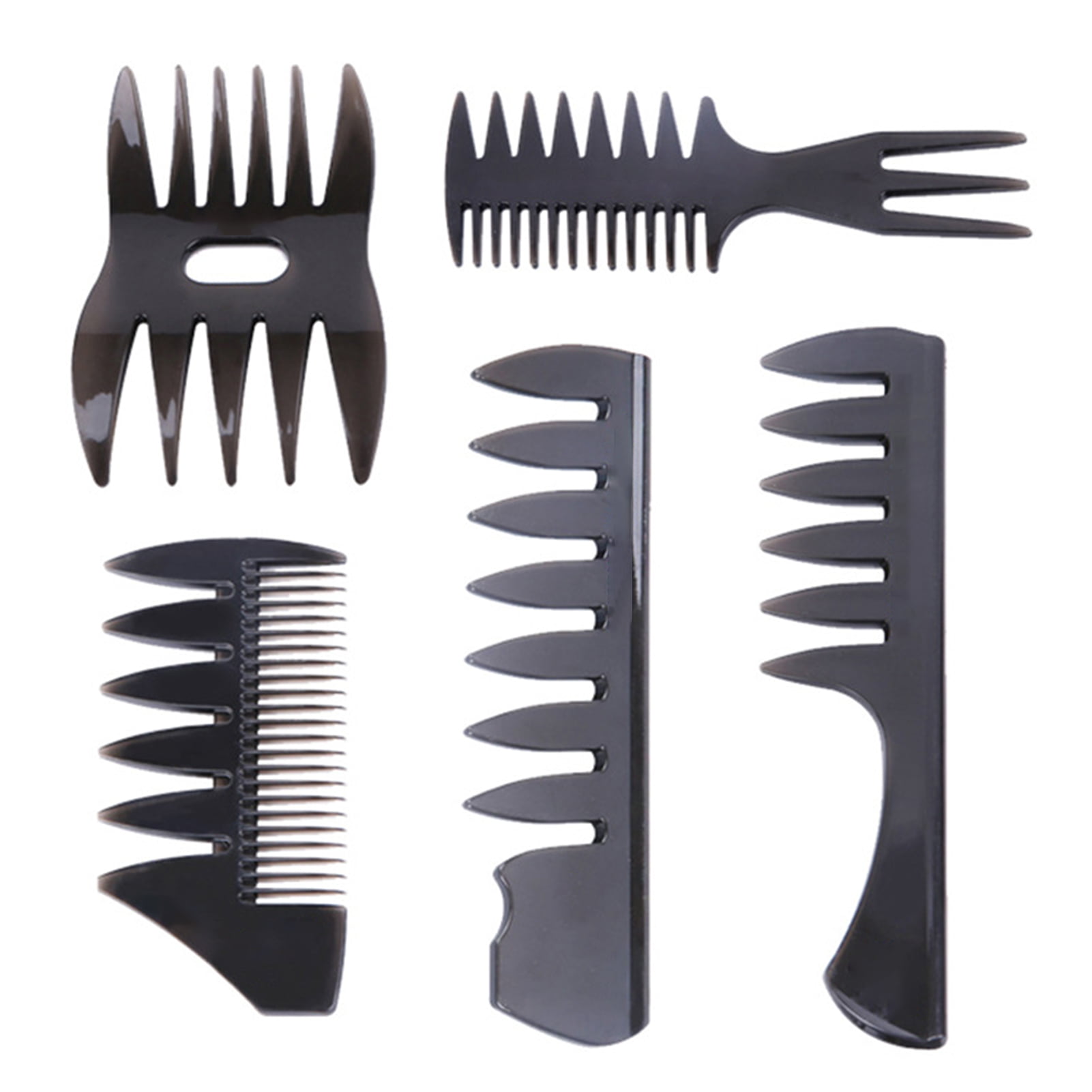 5pcs Men Wide Teeth Accessories Professional Pompadour Hairstyling Comb  Barber 