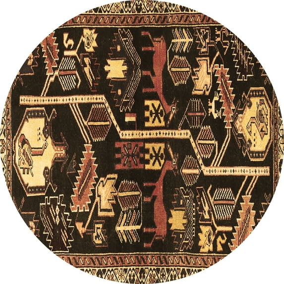 Ahgly Company Indoor Round Animal Brown Traditional Area Rugs, 6' Round