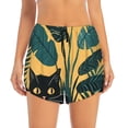 thumbnail image 2 of Yiaed Cat Hiding In Potted Plants Print Women's Running Shorts with Liner 3 Zipper Pockets Elastic Workout Athletic Gym Yoga Shorts-Small, 2 of 7