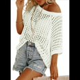 thumbnail image 1 of Top de Punto Calado de Corta con Cuello Redondo de Verano para Mujer, M, 1 of 4