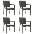 thumbnail image 2 of vidaXL 5 Piece Garden Dining Set with Cushions Black Poly Rattan, 2 of 5