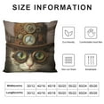thumbnail image 5 of JRXY Steampunk Cat Throw Pillow Covers Pillow Cover with Zipper Throw Pillow Cases Double Sided Plush Pillow Covers Decorative Throw Pillows Covers for Couch Living Room Bedroom White, 5 of 5