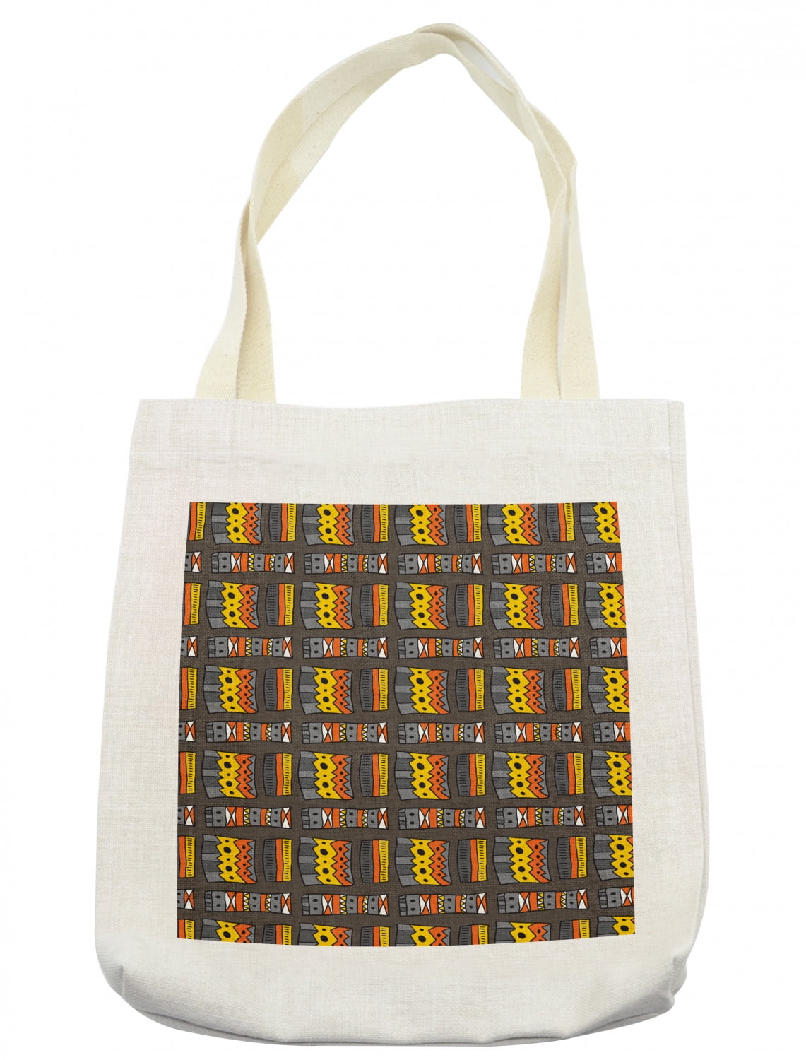 Tribal Tote Bag, Colorful Repetitive Funky Pastel Traditional Quirky ...
