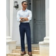 thumbnail image 3 of COOFANDY Mens Classic Casual Dress Pants Expandable Waist Suit Pant Slim Fit Flat Front Slacks, 3 of 9