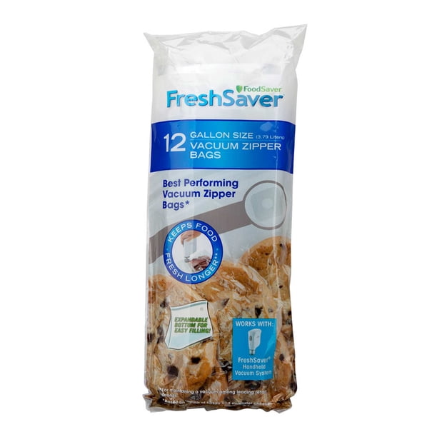 FoodSaver FreshSaver Gallon Size Vacuum Zipper Bags, 12 Count