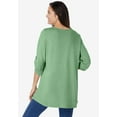 thumbnail image 2 of Woman Within Plus Size 7-Day Three-Quarter Sleeve Pintucked Henley Tunic, 2 of 5