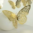 thumbnail image 4 of Efavormart 10 Pack Metallic Gold Foil Large 3D Butterfly Wall Stickers, Butterfly Paper Charger Placemat - 8"x12", 4 of 11