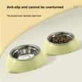 thumbnail image 5 of Sahpxhe Thickened Pet Bowl with Stainless Steel, Food Bowl Pet Food Bowl Non Slip And Non Spill for Cats and Dogs 7.1x1.2x0.8 Inch Green, 5 of 6
