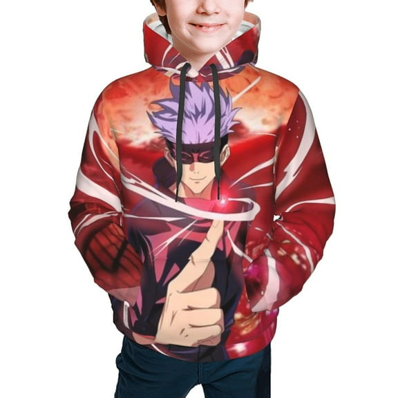 Jujutsu Kaisen Satoru Gojo Kids' Hoodie 3d Print Sweatshirt Soft Pullover Hooded With Big Pockets For Boys Or Girls Small