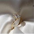 thumbnail image 2 of Diiro 2 Ct Pear Cut Solitaire Engagement Ring for Women, 10K Vermeil Yellow Gold Ring, Moissanite Diamond Ring, Classic Promise Wedding Ring, 2 of 4