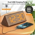 thumbnail image 3 of Onekawa Alarm Clock for Bedroom, Wooden Digital Alarm Clocks with Large Big Numbers,Super Loud Alarm Clocks for Heavy Sleepers with USB Charging Port, 3 of 8