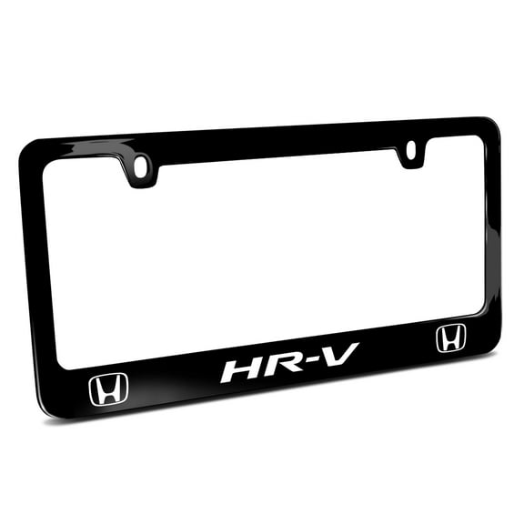 Honda HR-V Dual Logo Black Metal License Plate Frame