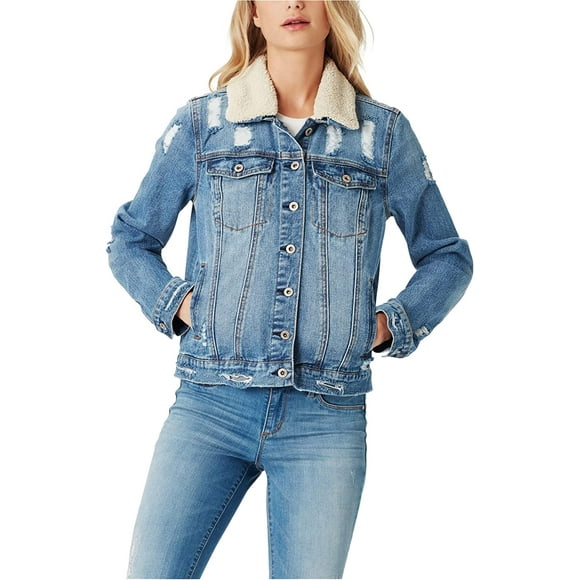 Jessica Simpson Veste en Jean Délavée pour Femmes, Bleu, Très Petit