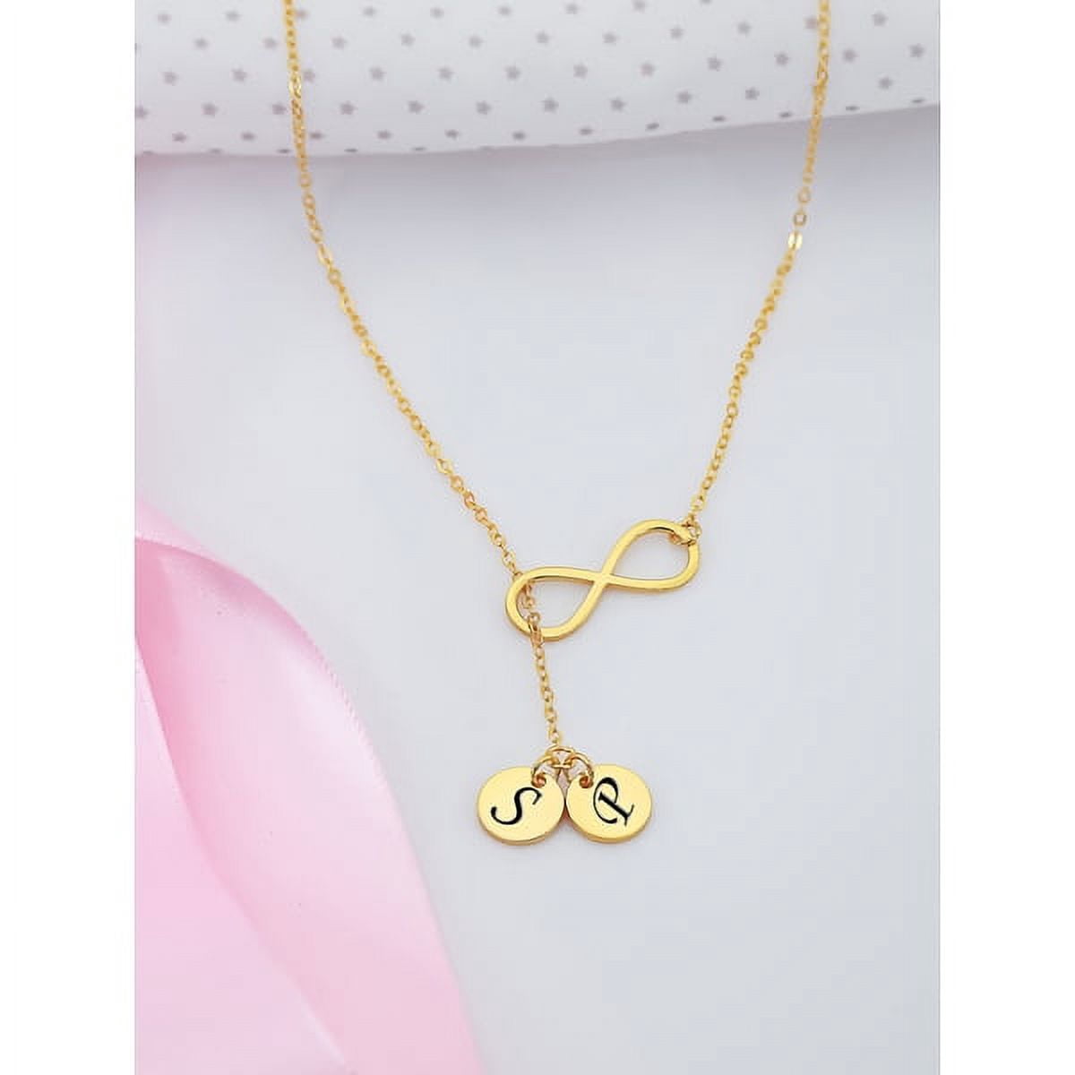 Personalized Two-Initial Round Circle Pendant with Infinity
