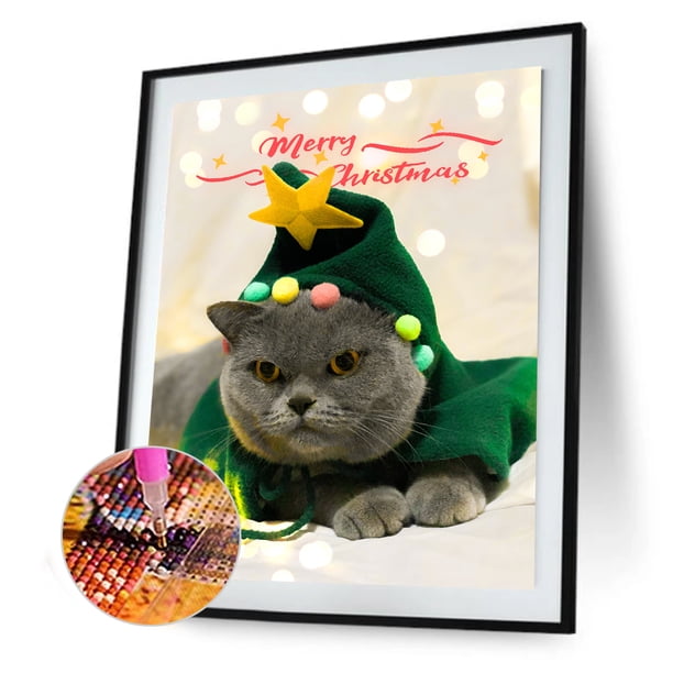 Cuadros Decorativos 5D DIY gato círculo completo diamante pintura diamante Likrtyny embutido en tela