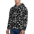 thumbnail image 3 of Wukai Skeletons Dancing Print Men Hoodies Fleece Sweatshirts Long Sleeve Sweaters Pullover Fall Outfits Winter Clothes-X-Large, 3 of 7