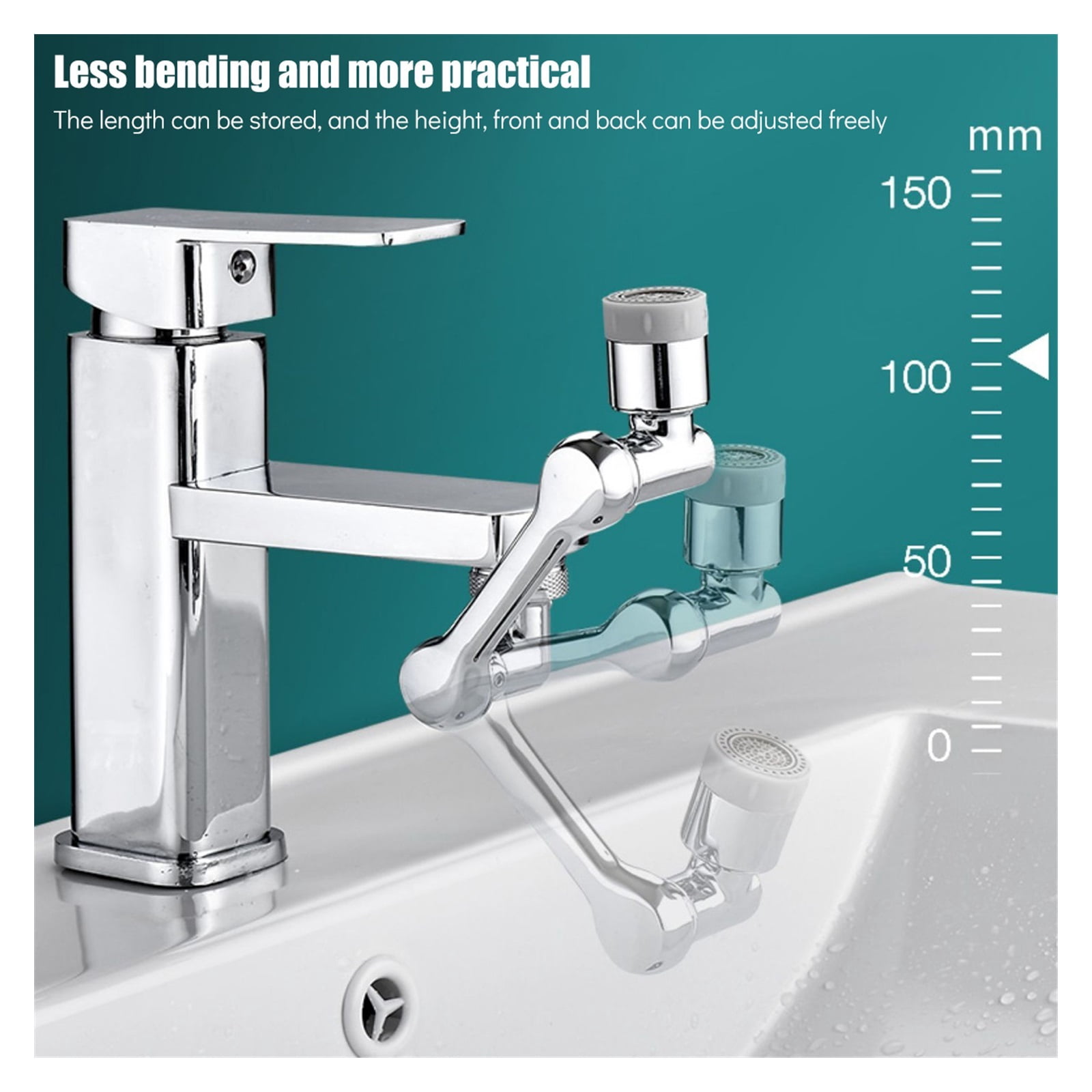 Universal 1080° Swivel Extender Faucet Aerator Splash Resistant Filter Kitchen Washbasin Faucet Aerator Nozzle Faucet Robot Arm ,Water Saving
