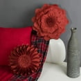 thumbnail image 2 of JWH Round 3D Decorative Throw Suede Flower Pillows with Insert for Bed Sofa 14 inch Rust Red, 2 of 9