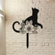 thumbnail image 4 of Cats Pet Memorial Landmarks Lawns Iron Plug-in Cutout Flower Cats Garden Metal Ground Insert Decoration, 4 of 8