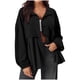 thumbnail image 2 of Chaquetas y abrigos casuales de manga larga sin capucha para mujer, moda informal, sueltos, con cuello empalmado y botones, chaquetas casuales de manga larga sin capucha, top de poliéster para mujer, 2 of 9