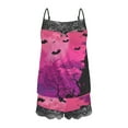 thumbnail image 5 of Tnhcen Women's Pajamas Set 2-Piece Halloween Print Lace Splicing Sling Shorts Comfy Lounge Wear S-2XL, 5 of 5