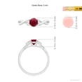 thumbnail image 5 of ANGARA Natural Nature Inspired Ruby Crossover Engagement Ring with Leaf Motifs in 14K White Gold for Women (Size-5mm) | July Birthstone, Anniversary, Jewelry Gift for Women | Natural Ruby Ring, 5 of 10
