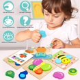 thumbnail image 5 of Rompecabezas para niños pequeños, rompecabezas de animales de madera para niñas de 1, 2 y 3 años, niños pequeños, juguetes educativos preescolares, regalos para colores y formas, aprendizaje de habil, 5 of 5