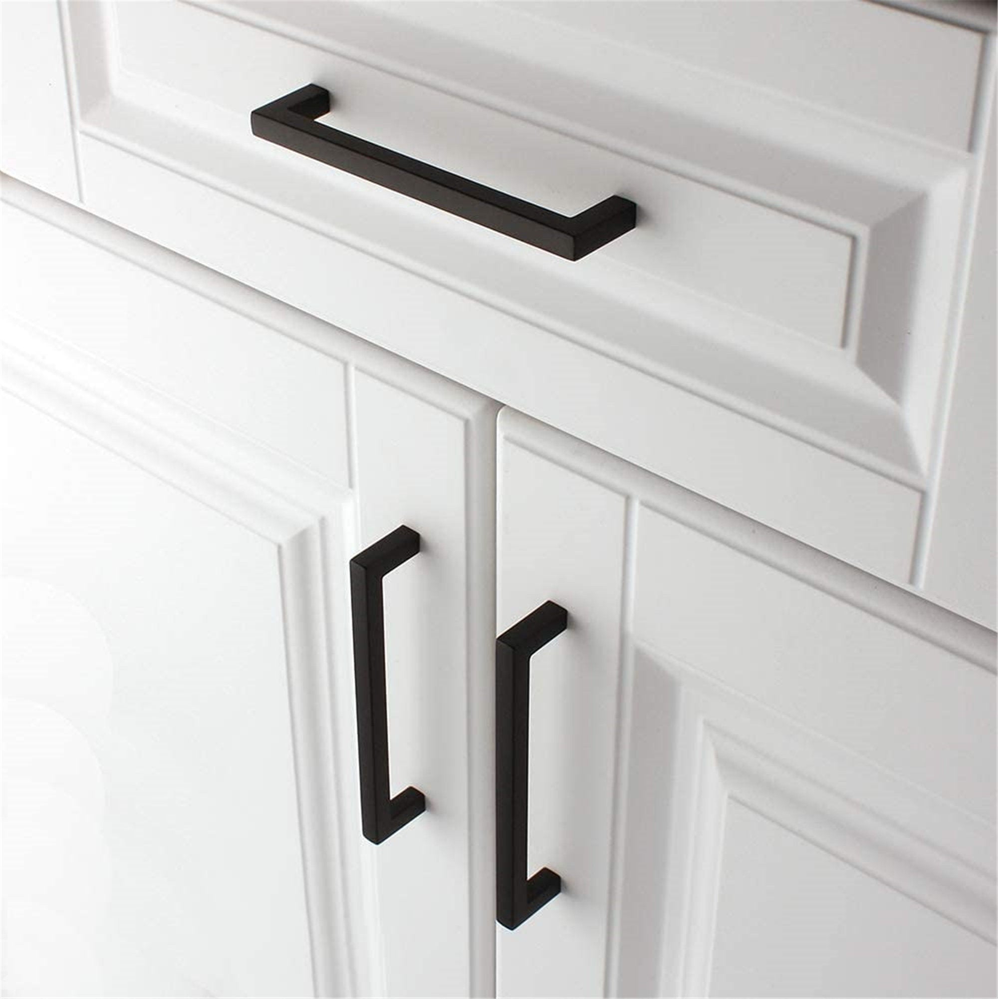 Fitviso 10 Pack 6.25 Inch(160mm) Center to Center Matte Black Kitchen Cabinet Handles