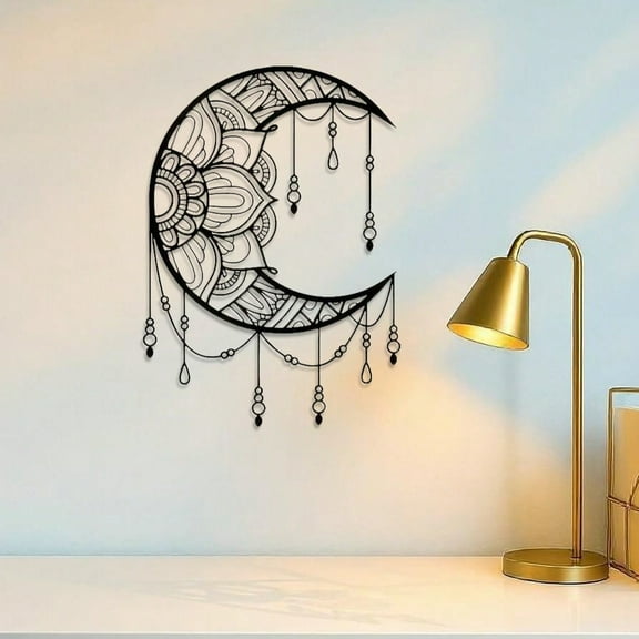 1pc Simple Mandala Moon Wall Sculpture - Metal Wall Art Replica, Suitable For Home Decor, Fashionable Bohemian Style Wall Hanging, For Celebration Events, Weddings And  Gifts,Home Decor ,Wall Decor